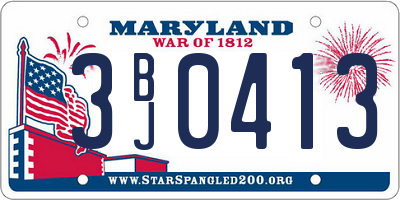 MD license plate 3BJ0413