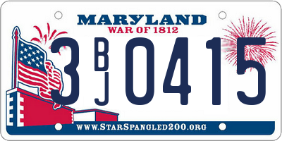 MD license plate 3BJ0415