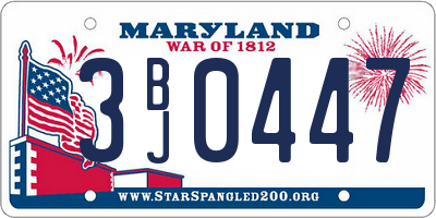 MD license plate 3BJ0447