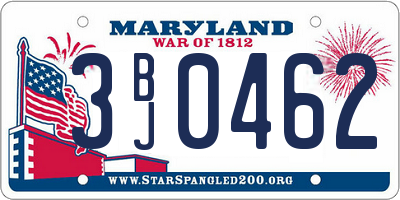 MD license plate 3BJ0462