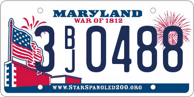 MD license plate 3BJ0488