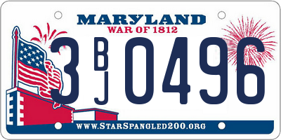 MD license plate 3BJ0496