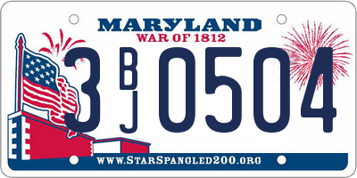 MD license plate 3BJ0504
