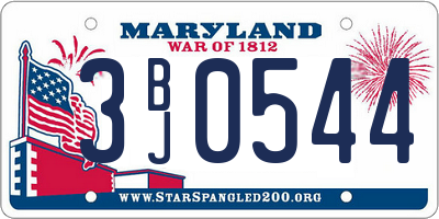MD license plate 3BJ0544