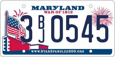 MD license plate 3BJ0545