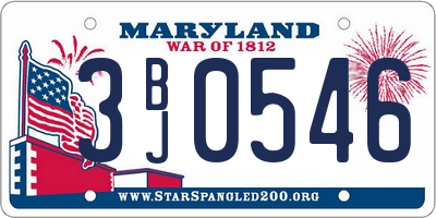 MD license plate 3BJ0546