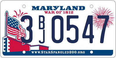 MD license plate 3BJ0547