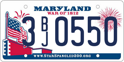 MD license plate 3BJ0550