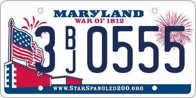 MD license plate 3BJ0555