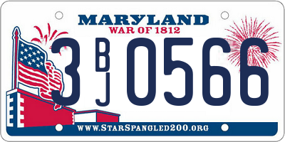MD license plate 3BJ0566