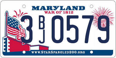 MD license plate 3BJ0579