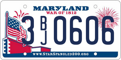 MD license plate 3BJ0606