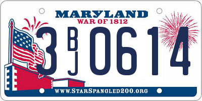 MD license plate 3BJ0614