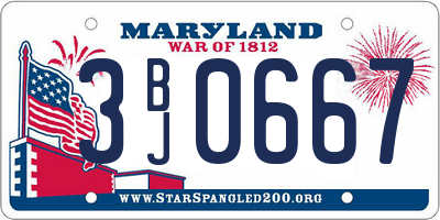 MD license plate 3BJ0667