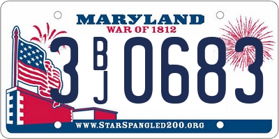 MD license plate 3BJ0683