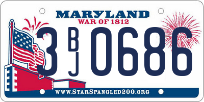 MD license plate 3BJ0686
