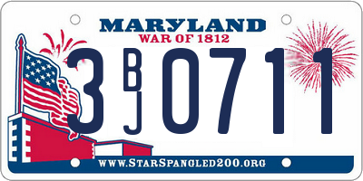 MD license plate 3BJ0711