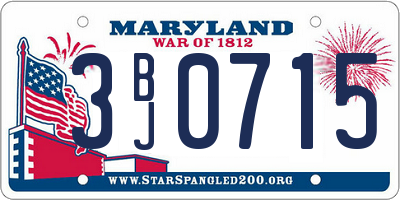MD license plate 3BJ0715