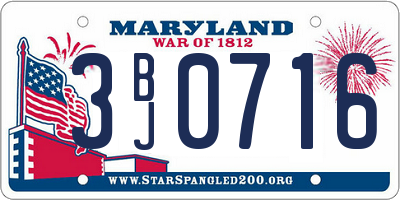 MD license plate 3BJ0716