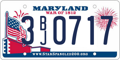 MD license plate 3BJ0717