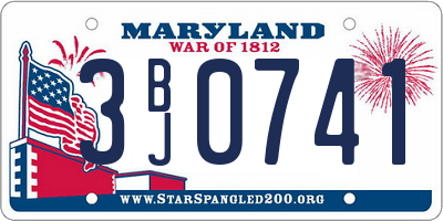 MD license plate 3BJ0741