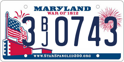 MD license plate 3BJ0743