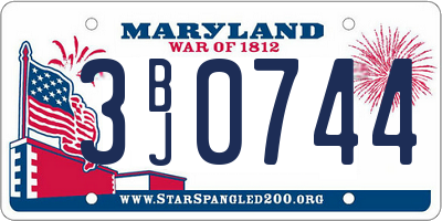 MD license plate 3BJ0744