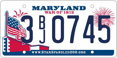 MD license plate 3BJ0745