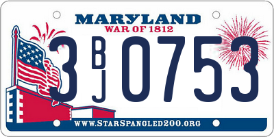 MD license plate 3BJ0753