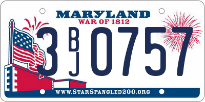 MD license plate 3BJ0757