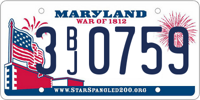MD license plate 3BJ0759