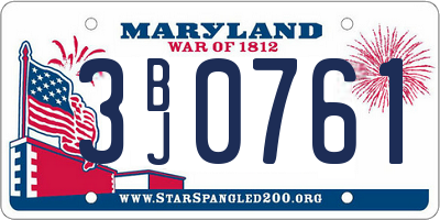 MD license plate 3BJ0761