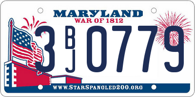 MD license plate 3BJ0779