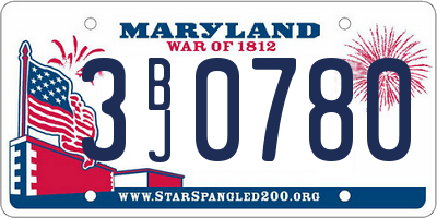 MD license plate 3BJ0780