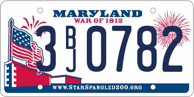 MD license plate 3BJ0782