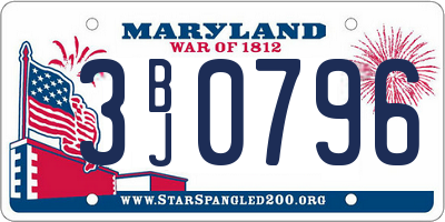 MD license plate 3BJ0796