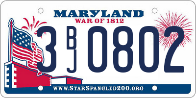 MD license plate 3BJ0802