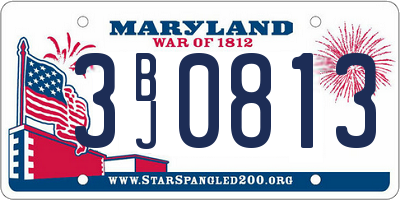 MD license plate 3BJ0813