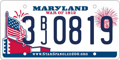MD license plate 3BJ0819