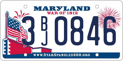 MD license plate 3BJ0846