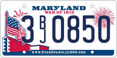 MD license plate 3BJ0850