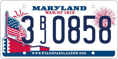 MD license plate 3BJ0858