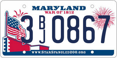 MD license plate 3BJ0867