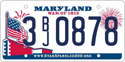 MD license plate 3BJ0878