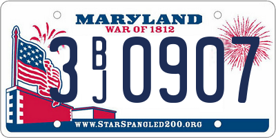 MD license plate 3BJ0907