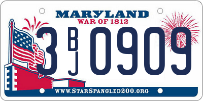 MD license plate 3BJ0909