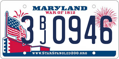 MD license plate 3BJ0946