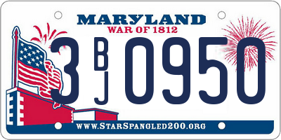 MD license plate 3BJ0950