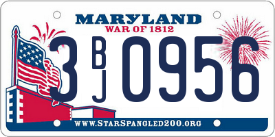 MD license plate 3BJ0956