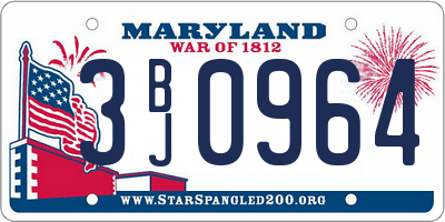 MD license plate 3BJ0964